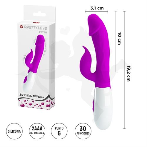 Estimulador vaginal con vibrador de clitoris y 30 funciones de vibracion